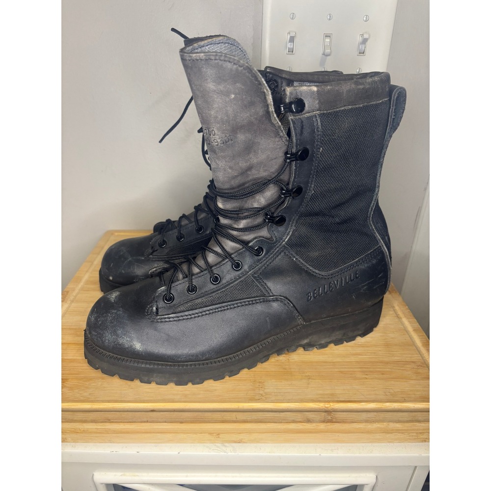 Belleville Mens 9R Gore-Tex Waterproof Leather Combat Tactical Boots Black 9301